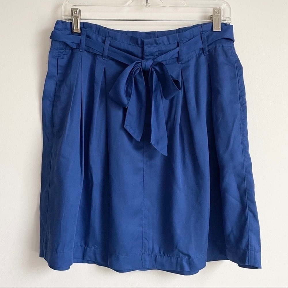 FIRM PRICE GAP Pleated Mini Skirt Bow Tie Waist Cobalt Blue Size 2